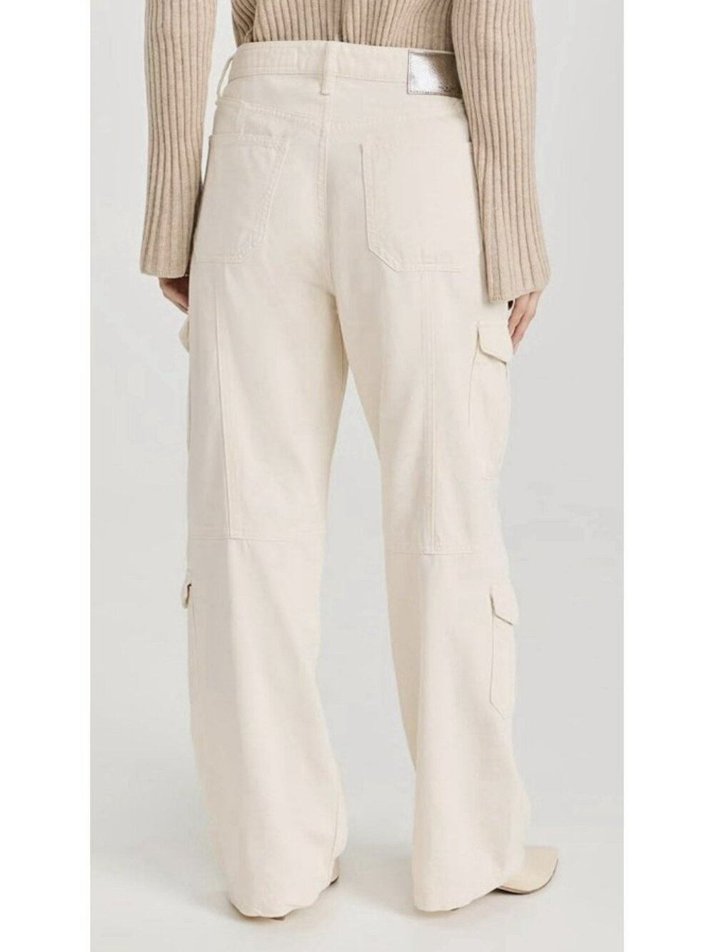 Rag & Bone Featherweight Cailyn Pants Womens Ecru Cream Denim Cargo Utility 27 - Picture 4 of 16